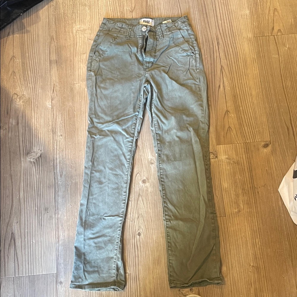 PAIGE Women's Olive Straight Leg Jeans